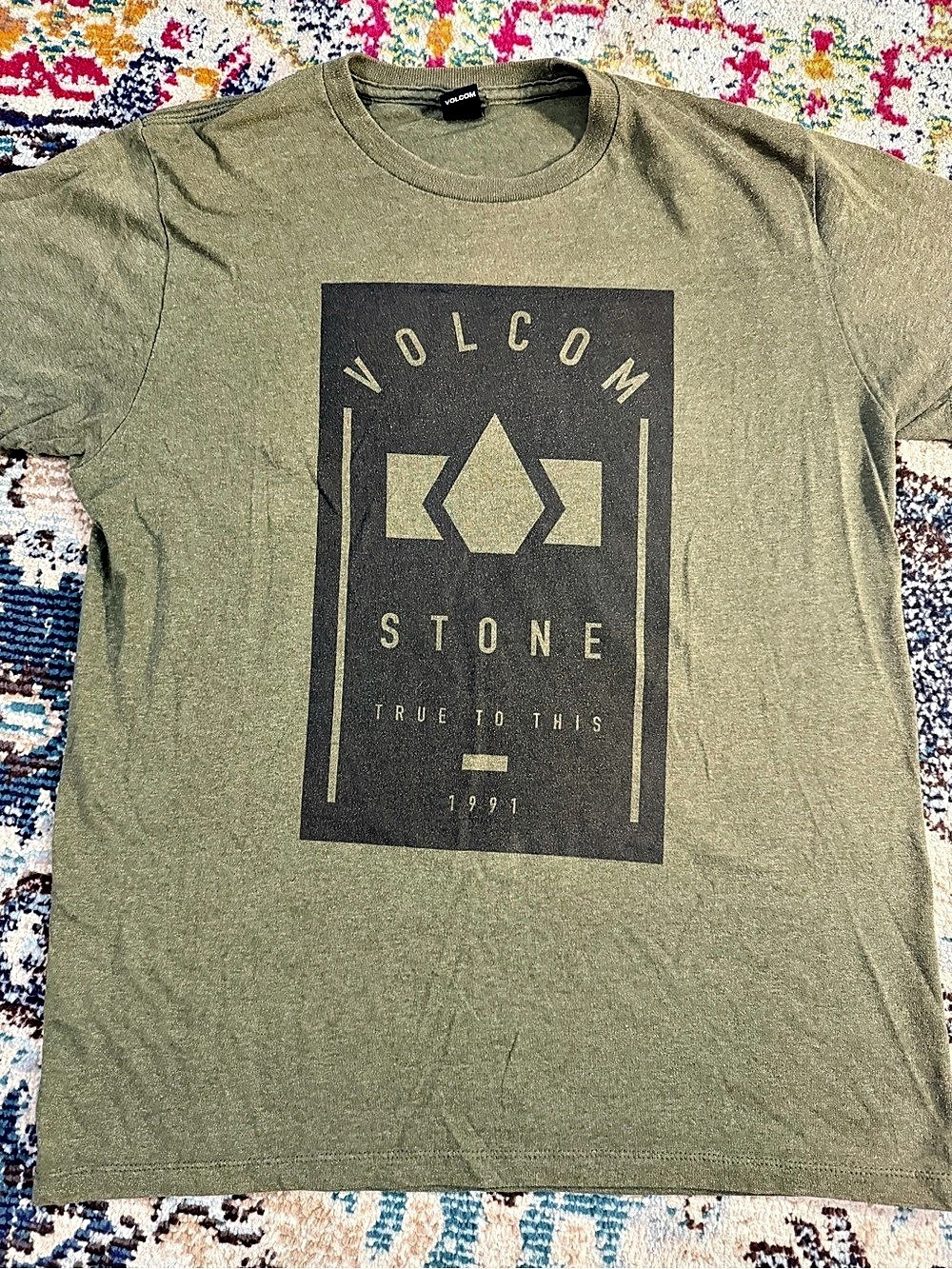 Volcom Stone True To This 1991 Graphic Tee Green Medium
